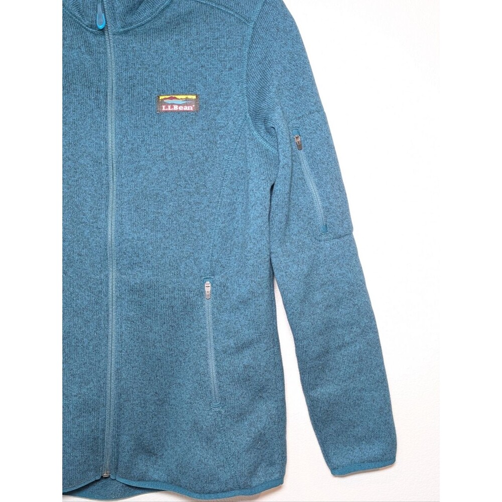 L.L.Bean Sweater Fleece Full-Zip Jacket In Green - Picture 7 of 11